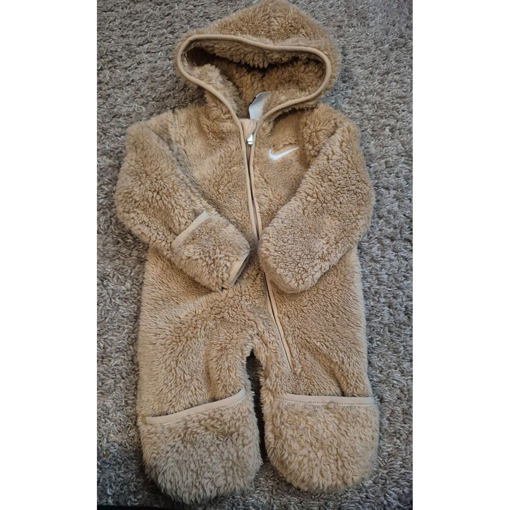 Nike Sherpa Fleece Hooded Snowsuit Bunting Baby Boys size newborn